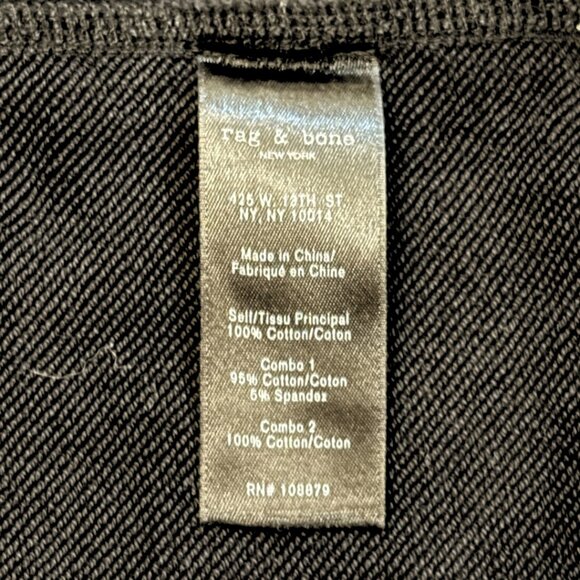 Rag & Bone Black Short Sleeve T-Shirt Dress | Black Distressed | Size XS - Picture 5 of 5